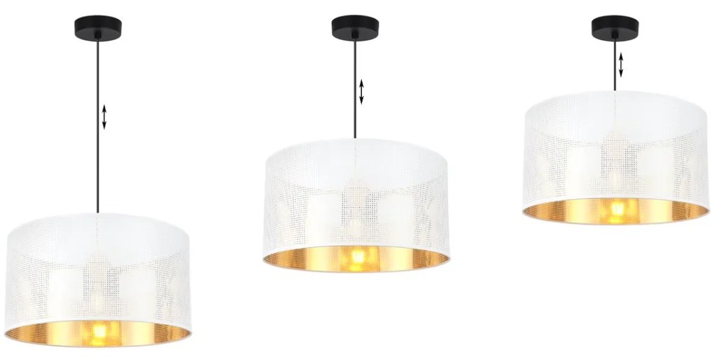 Závesné svietidlo Asti0, 1x biele PVC tienidlo, (fi 35cm), g, b