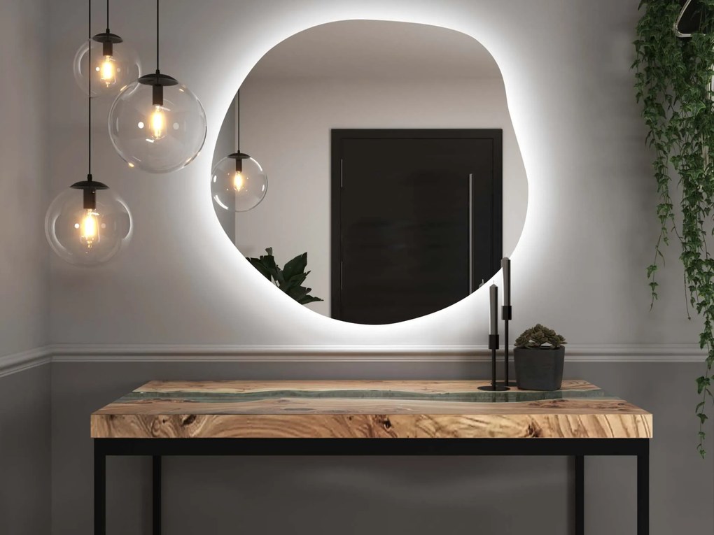 Organické LED zrkadlo s osvetlením A34 80x77