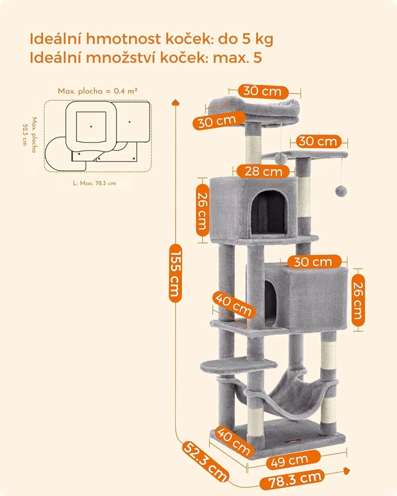 Mačacie škrabadlo Fantex sivé
