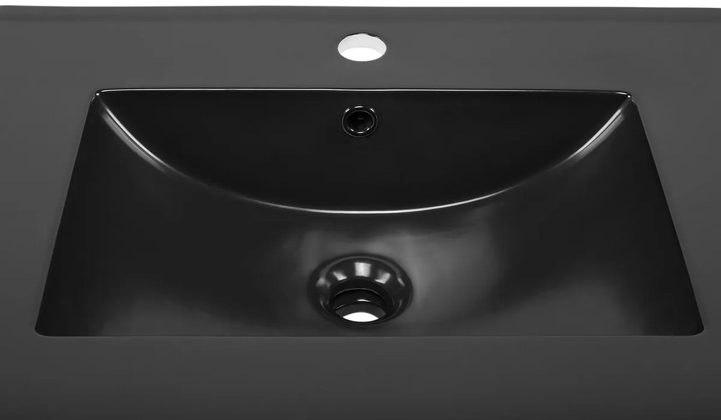 Keramické zapustené umývadlo Lava 60 cm čierne