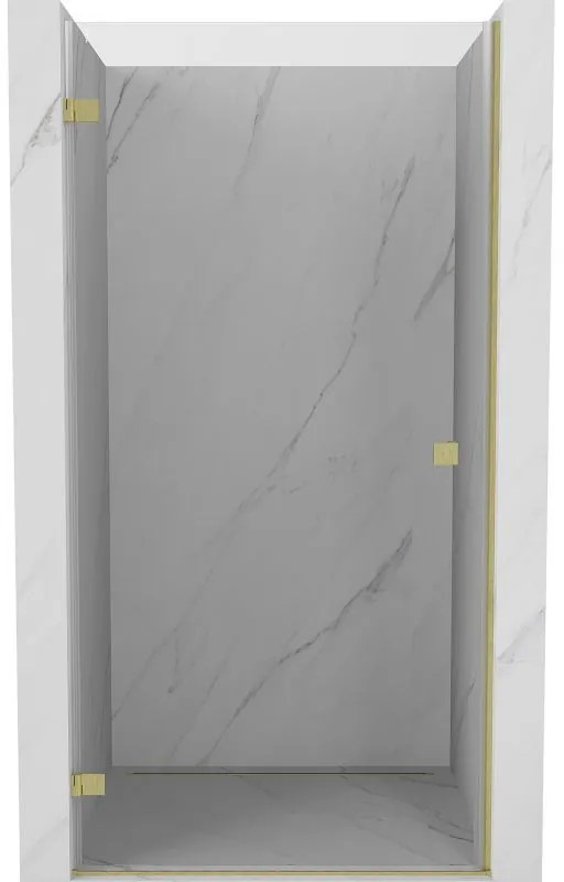 Mexen, Mexen Lunar-B Otočné ľavé sprchové dvere 90 cm, transparentné, brúsené zlaté - 832-090-000-55-00-L