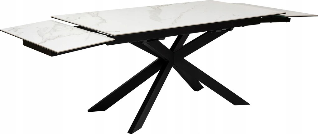 Rozkladací stôl 160/240 cm s mramorovým efektom Boot s keramickou doskou, čierny