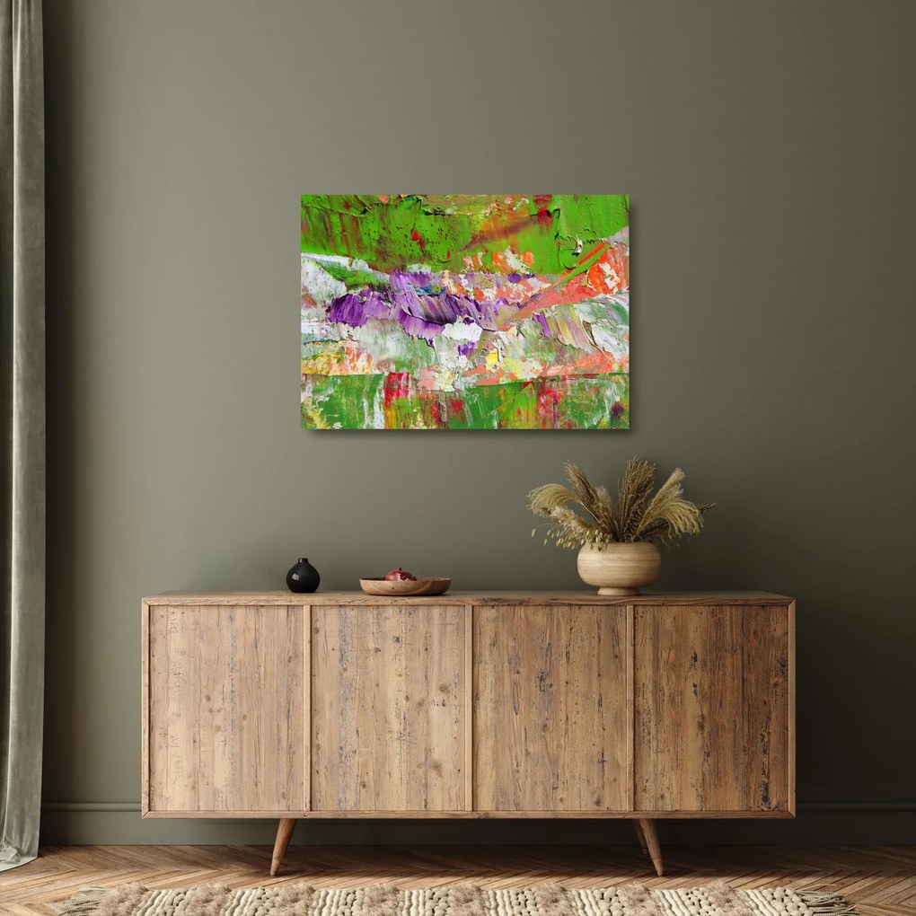 Sklenený obraz abstrakcie - maľba (70x50 cm)