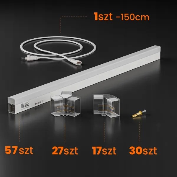 LED stropné svietidlo LED/570W/85-265V 4000K 522x298 cm CRI 90 IP54 biela