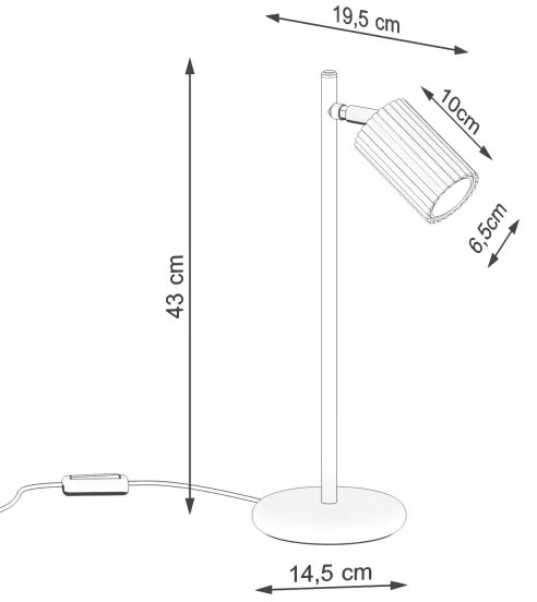 Sollux SL.1586 - Stolná lampa KARBON 1xGU10/10W/230V čierna