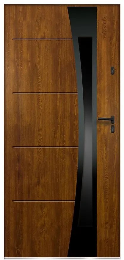 Dvere vchodové Asteria P55 90P zlatý dub