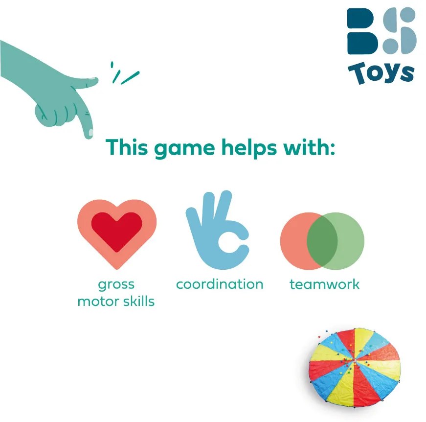 Motorický padák s loptičkami