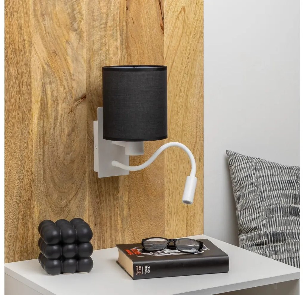 Brilagi - LED Nástenná lampa NUBILA 1xE27/25W/230V + LED/3W biela/čierna