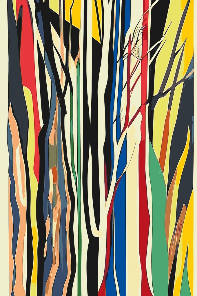 Gario Maľovanie podľa čísel Abstraktné stromy vo farbách Rozmery: 40 x 60 cm, Rámovanie: Iba zrolované plátno
