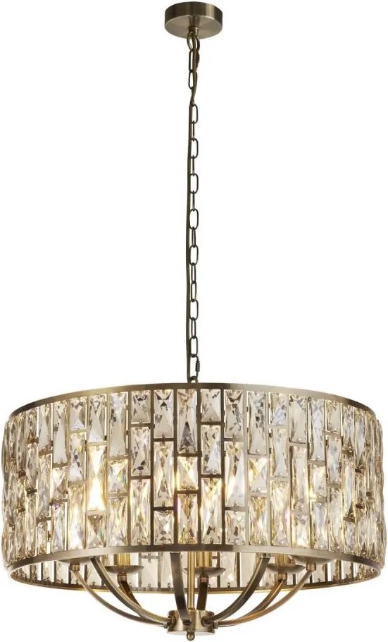 Searchlight 6588-8AB - Luster na reťazi BIJOU 8xE14/60W/230V mosadz