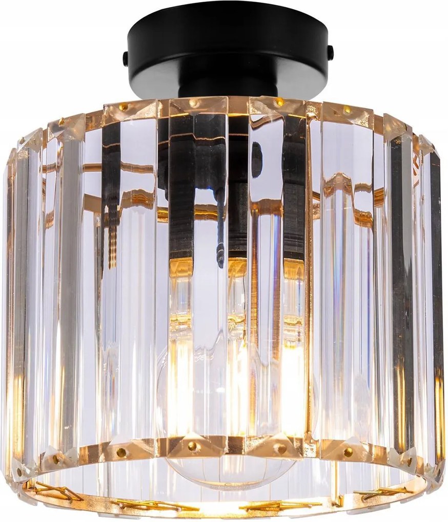 Stropné svietidlo HOLDI 2, 1x priehľadné krištáľové tienidlo, G