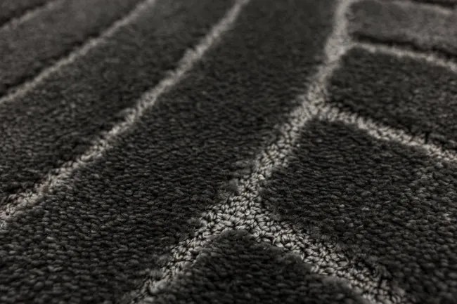 Kúpeľňový koberček Sash Sage tmavosivý, pruhy