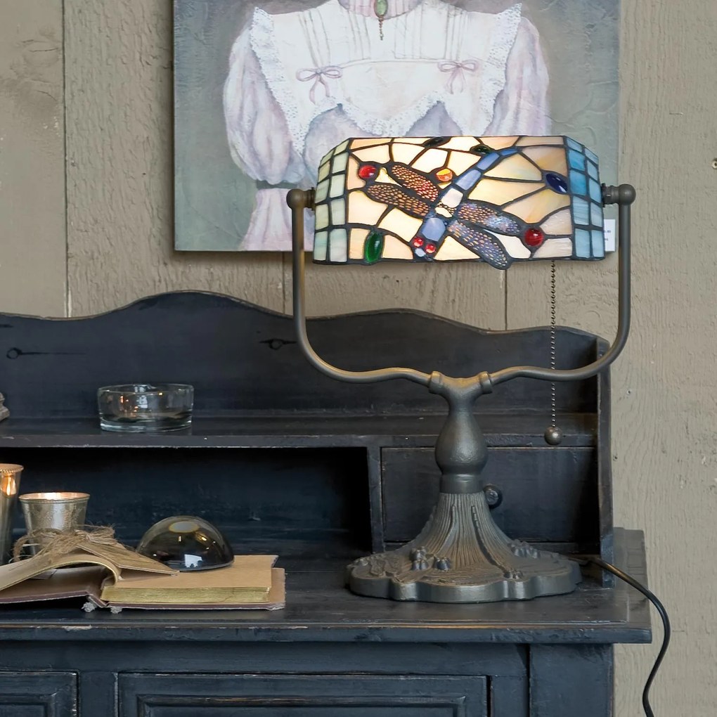 Stolná lampa Tiffany - 27 * 20 * 36 cm 1x E27