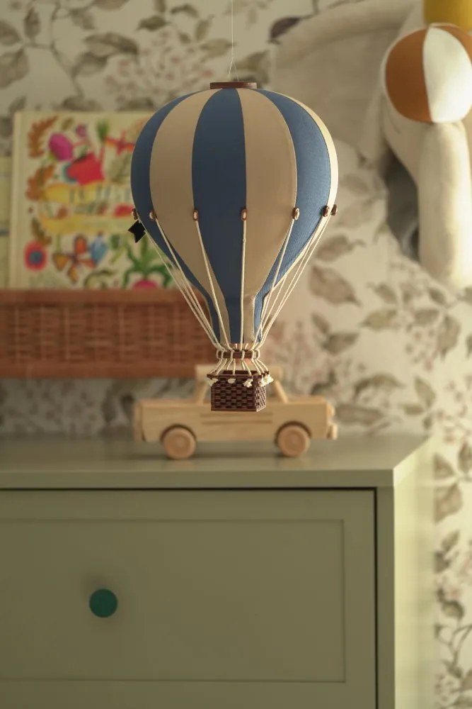 Dekoračný lietajúci balón modrá/krémová – dekorácia do detskej izby L-50cm x 30cm