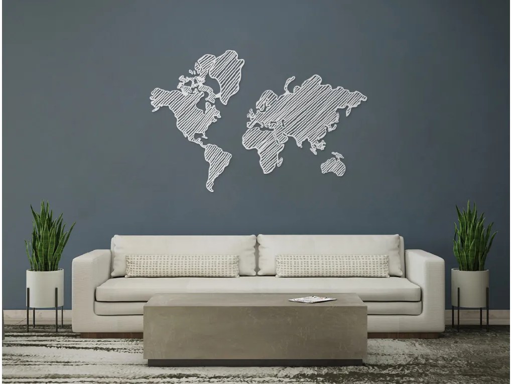 drevko Moderná dekorácia mapa sveta na stenu Rozmer obrazu: 42,5 x 65 cm, Farba dekorácie: Čierna