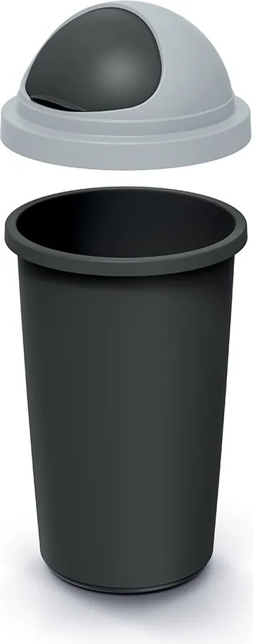 Odpadkový kôš COMPACTO ROLL 30 L čierny/svetlosivý