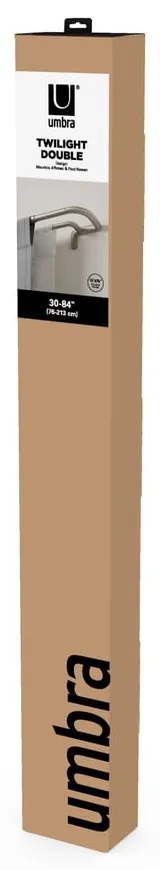 Oceľová roztiahnuteľná dvojitá garniža 76 - 213 cm Twilight – Umbra