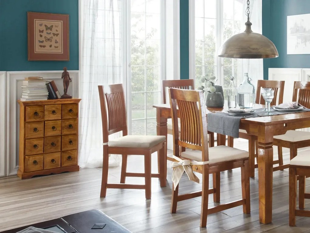 furniture-nabytek.cz - Masivní komoda Texas z akácie, lakovaná, přírodní – 58×25×82 cm