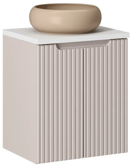 Závesná skrinka Nova Cashmere Wiki I s doskou a umývadlom 50 cm kašmírová/biela