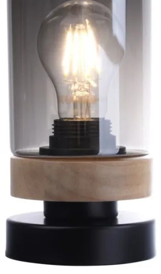 JUST LIGHT. 11310-18 - Stolná lampa PASQUAL 1xE27/40W/230V čierna/gumovník