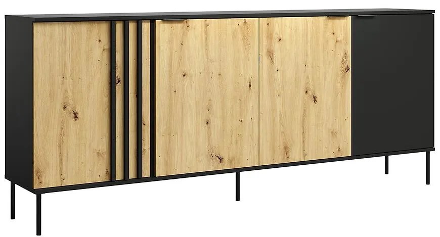 Komoda 4D RiminI 04 čierna/artisan