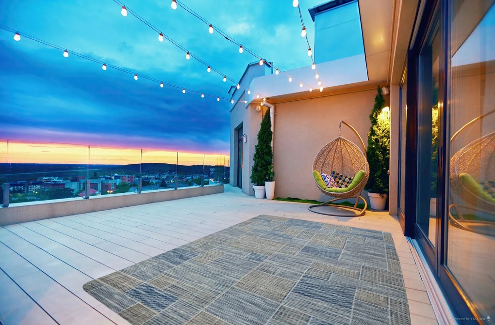 Kusový koberec Terazza 21107-733 Ivory Silver / Blue – na von aj na doma - 160x230 cm