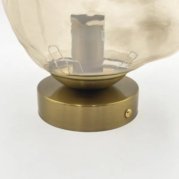 Stropné svietidlo CRISTAL 1xE14/15W/230V mosadz/dymovo-béžová