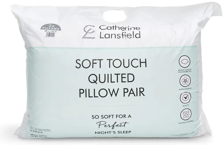 Vankúš 2 ks 74x48 cm Quilted Comfort Embossed – Catherine Lansfield