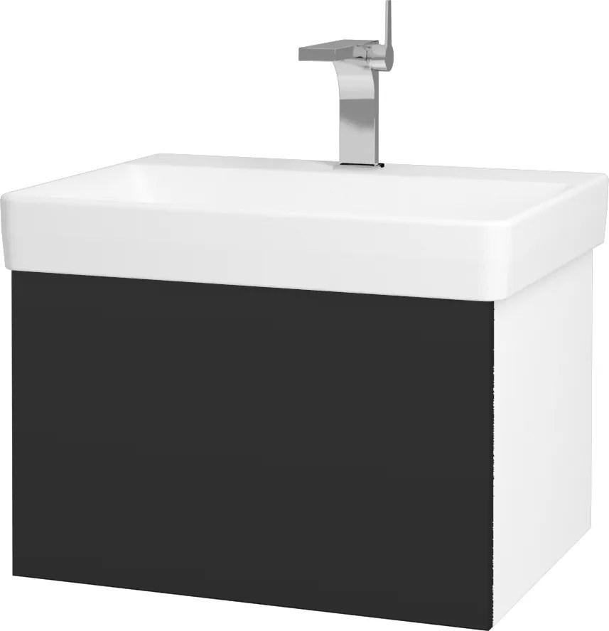 Dřevojas - Koupelnová skříň VARIANTE SZZ 60 - N01 Bílá lesk / N03 Graphite (194468)