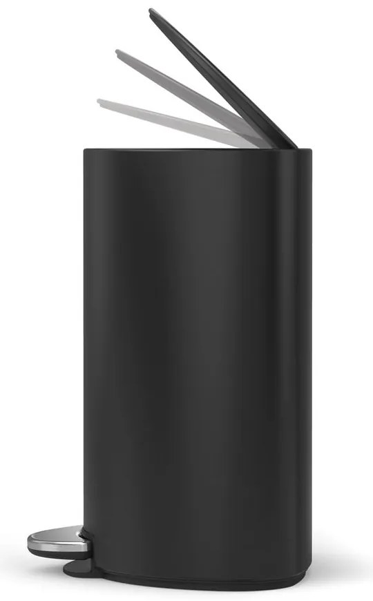 Matne čierny nášľapný kovový odpadkový kôš 6 l – simplehuman