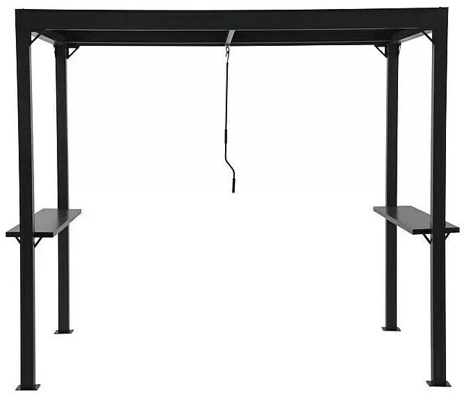 Sunfun Melina Pergola s nastaviteľnou strechou BBQ, pôdorysný rozmer: 2,5 × 1,6 m, výška: 2,2 m, čierna, antracit