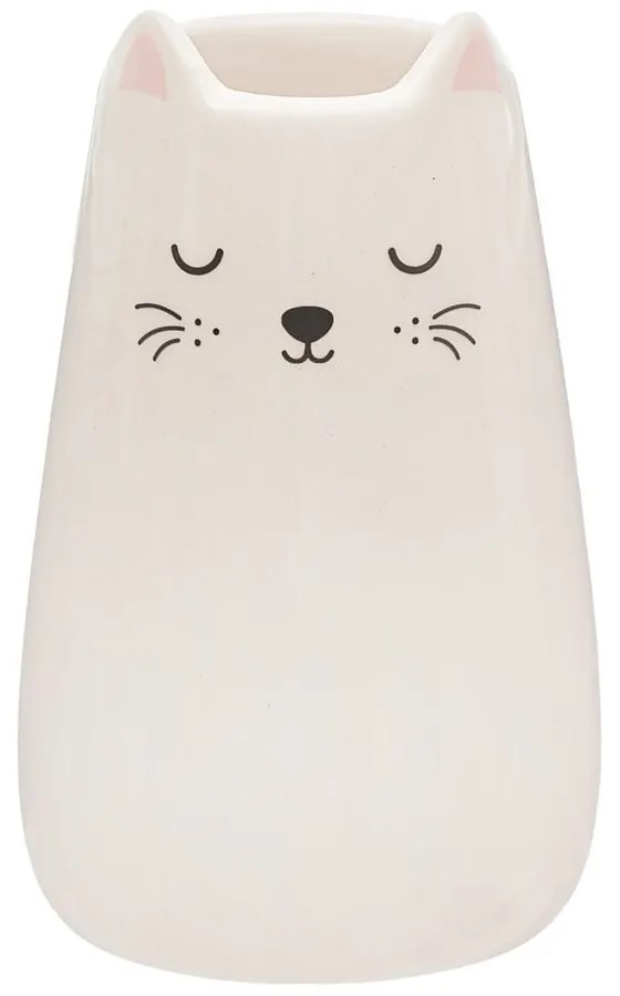 Krémovobiela váza z dolomitu (výška 10,5 cm) Cat – Sass & Belle