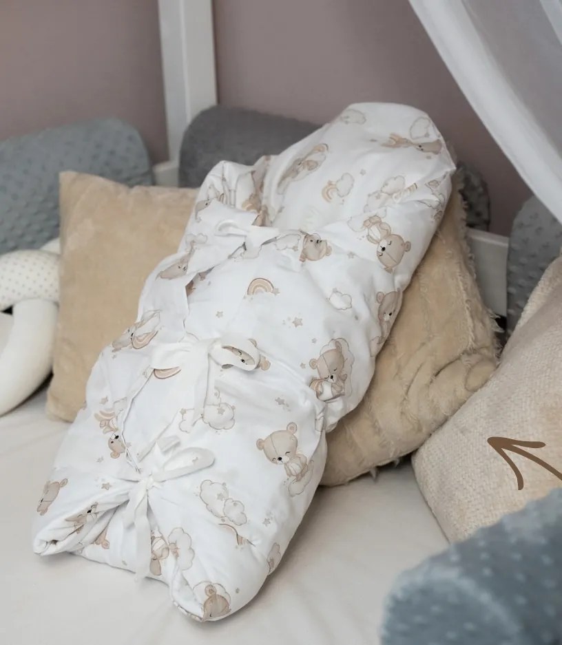 INTERMEDIC SK Obliečka na zavinovačku Teddy 73x73 cm – bavlnená zavinovačka s motívom medvedíkov
