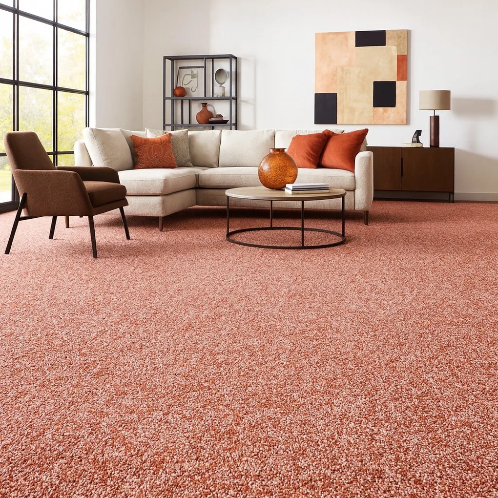 Koberec metráž Savannah 84, na mieru, šíře 3m,4m, oranžová, filc, chodba / predsieň, Associated Weavers