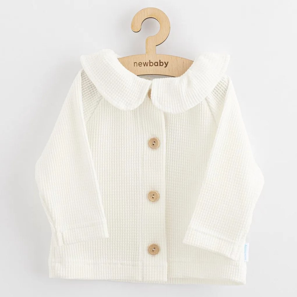 Dojčenský kabátik na gombíky New Baby Luxury clothing Laura biely, vel. 68 (4-6m)