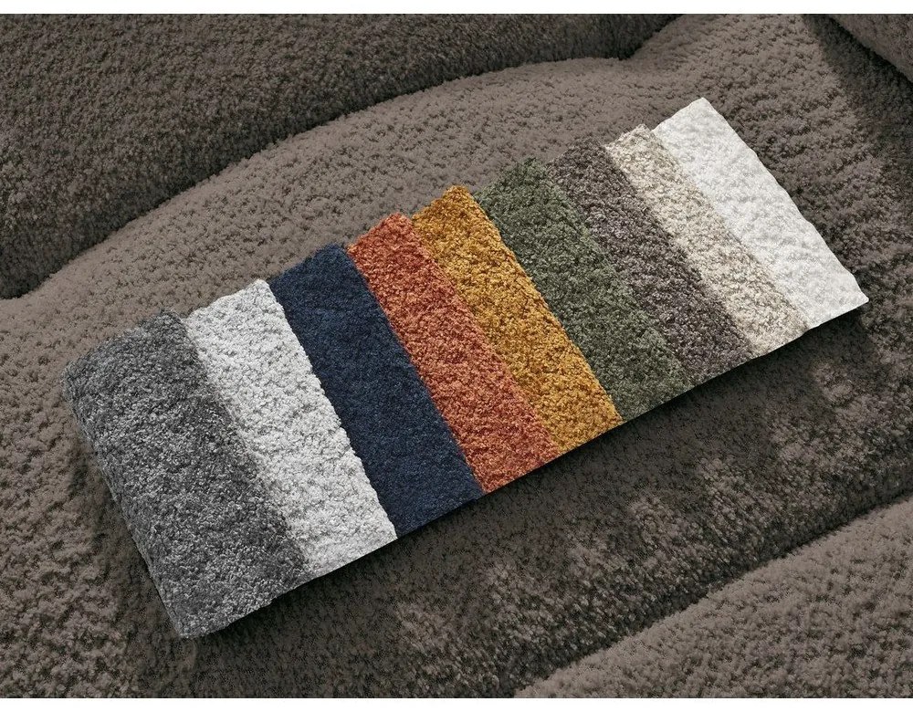 Hnedá rozkladacia/s úložným priestorom rohová pohovka z textílie buklé (ľavý roh/s leňoškou) Roxelane – Bobochic Paris