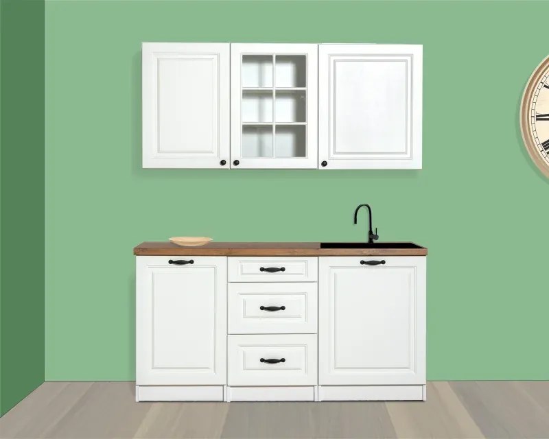 KUCHYNSKÁ LINKA LADY 160 BIELA, biela (doska dub Lancelot)