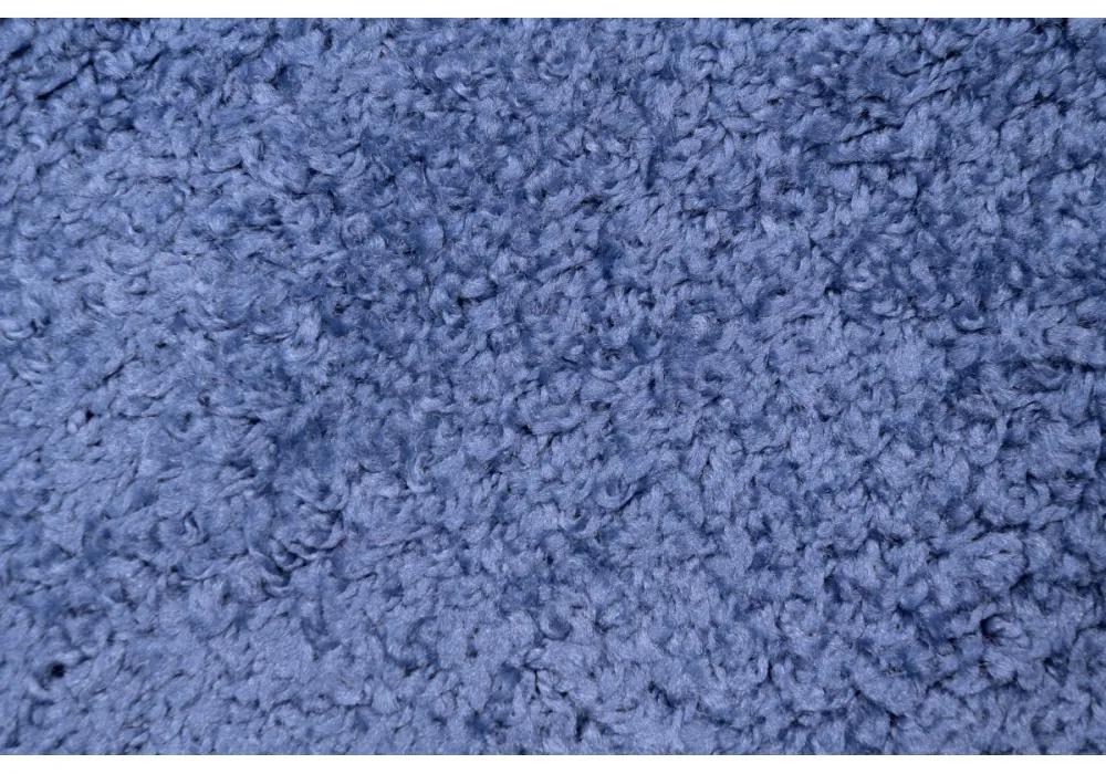 Kusový koberec Shaggy Parba modrý atyp 80x300cm