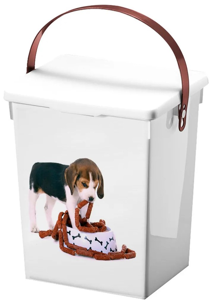 Úložný box Dog, 18x23,5x16,5 cm, biela