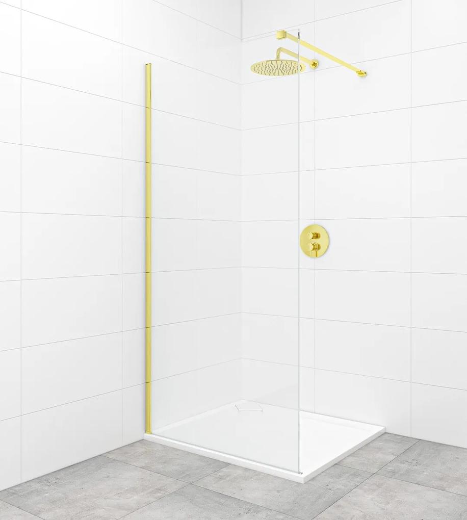 Sprchová zástena Walk-in 90 cm SAT vo farbe profilu zlatá lesk SATBWI90PRZ