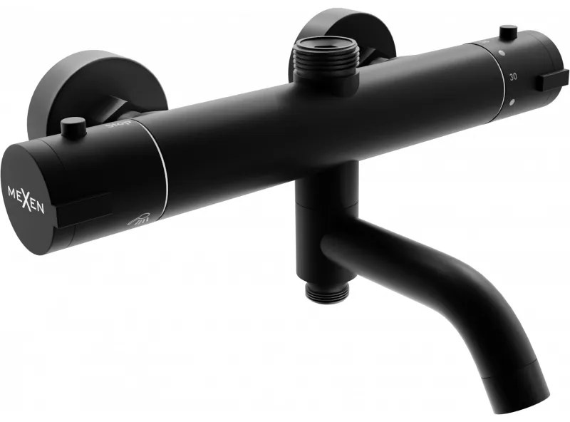 Mexen KAI termostatická vaňová/sprchová batéria, čierna matná, 77900-70