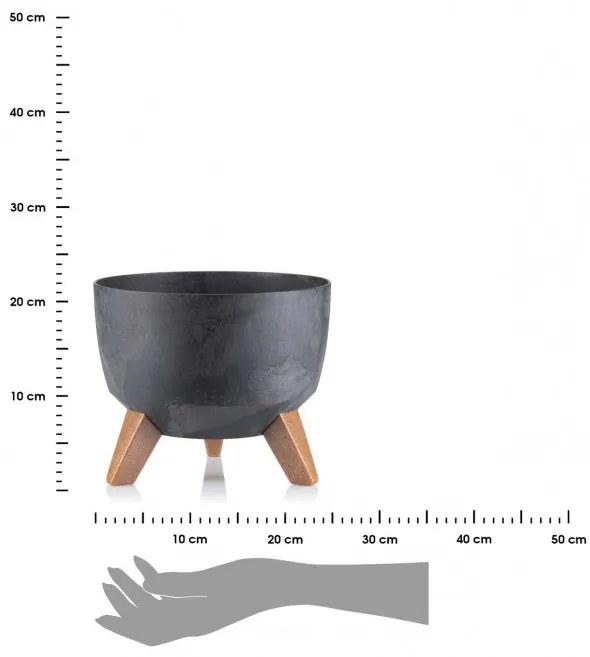 Kvetináč Rosa Linea 24x15 cm čierny betón
