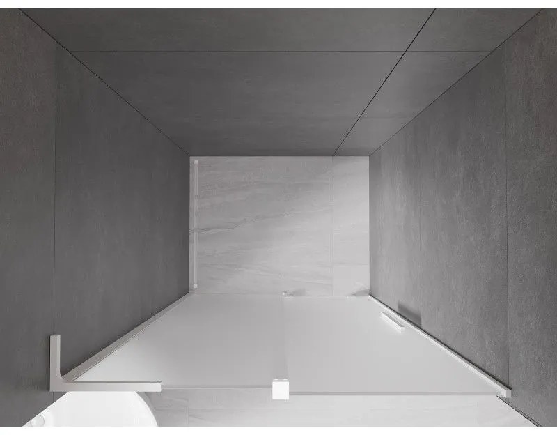 Mexen Velar L, posuvné sprchové dvere do otvoru 90 cm, 8mm sklo námraza, biela matná, 871-090-003-31-20