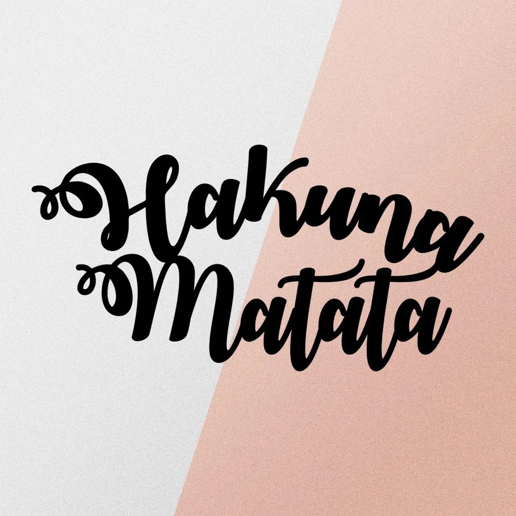 Nástenná kovová dekorácia HAKUNA MATATA čierna