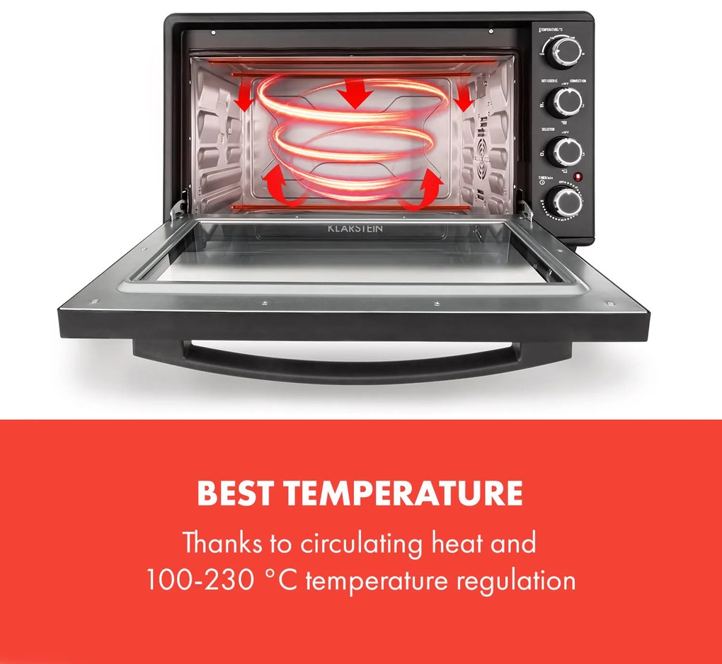 Klarstein Masterchef 60, minirúra, 60 l, 2000 W, 100 – 230 °C, časovač