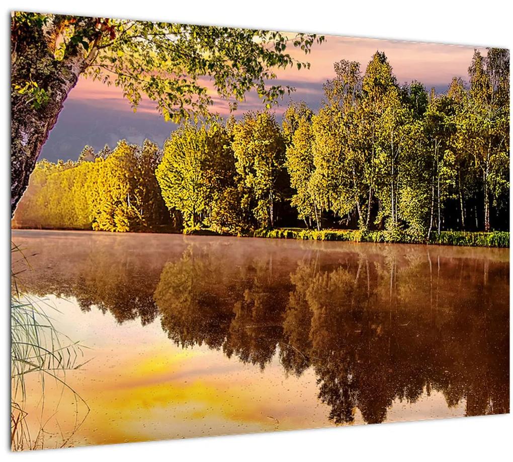 Sklenený obraz - Za riekou (70x50 cm)