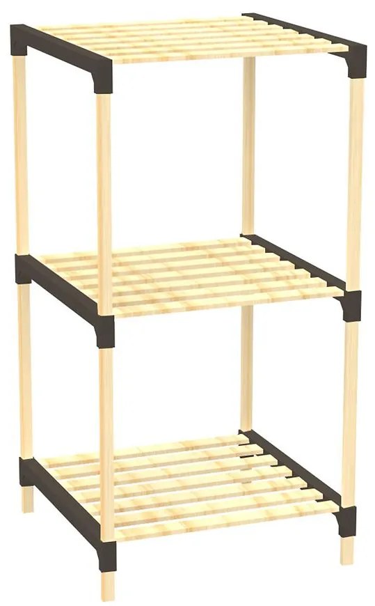 Regál FIX2013-3 prírodné/čierna