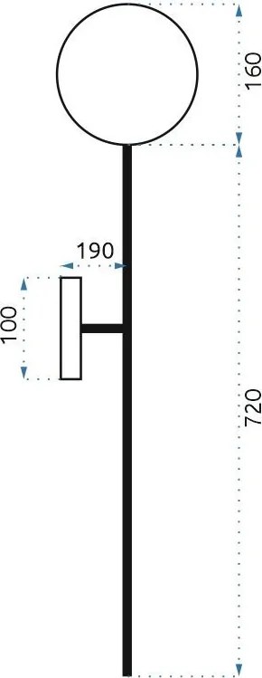 Toolight - Moderné nástenné svietidlo 90cm APP581-1W 1xE27 60W, čierna, OSW-08761