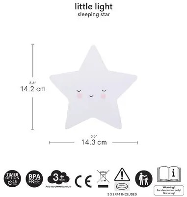 A Little Lovely Company - malé nočné svetlo - spiaca hviezda