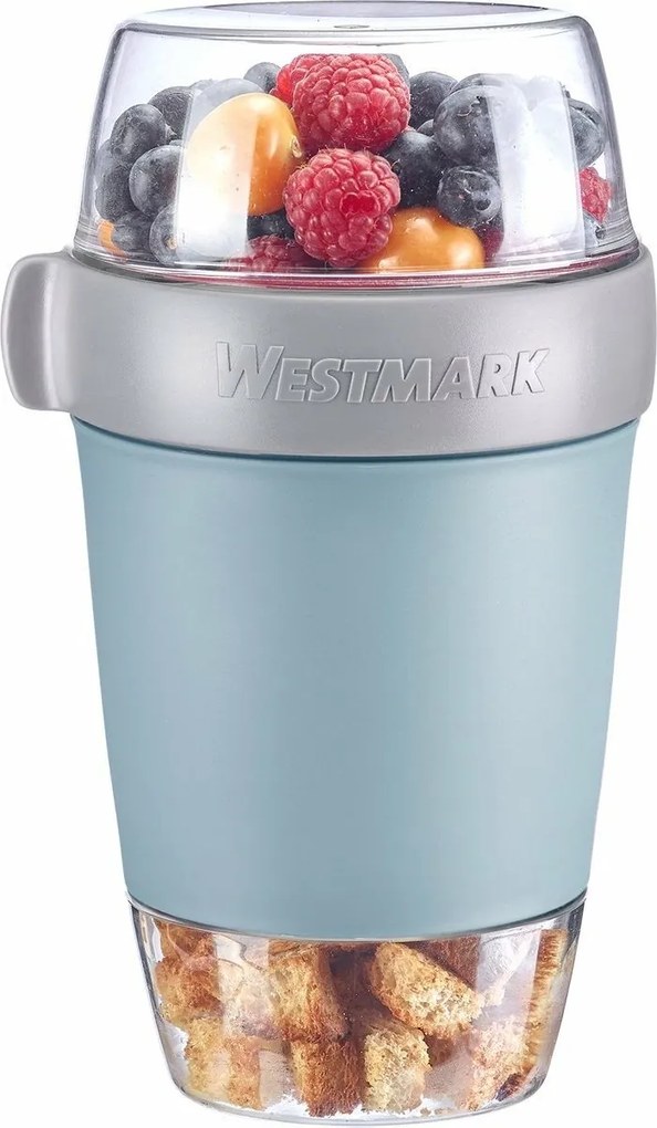 Westmark Trojdielna dóza na jedlo, 1150 ml, modrá, L